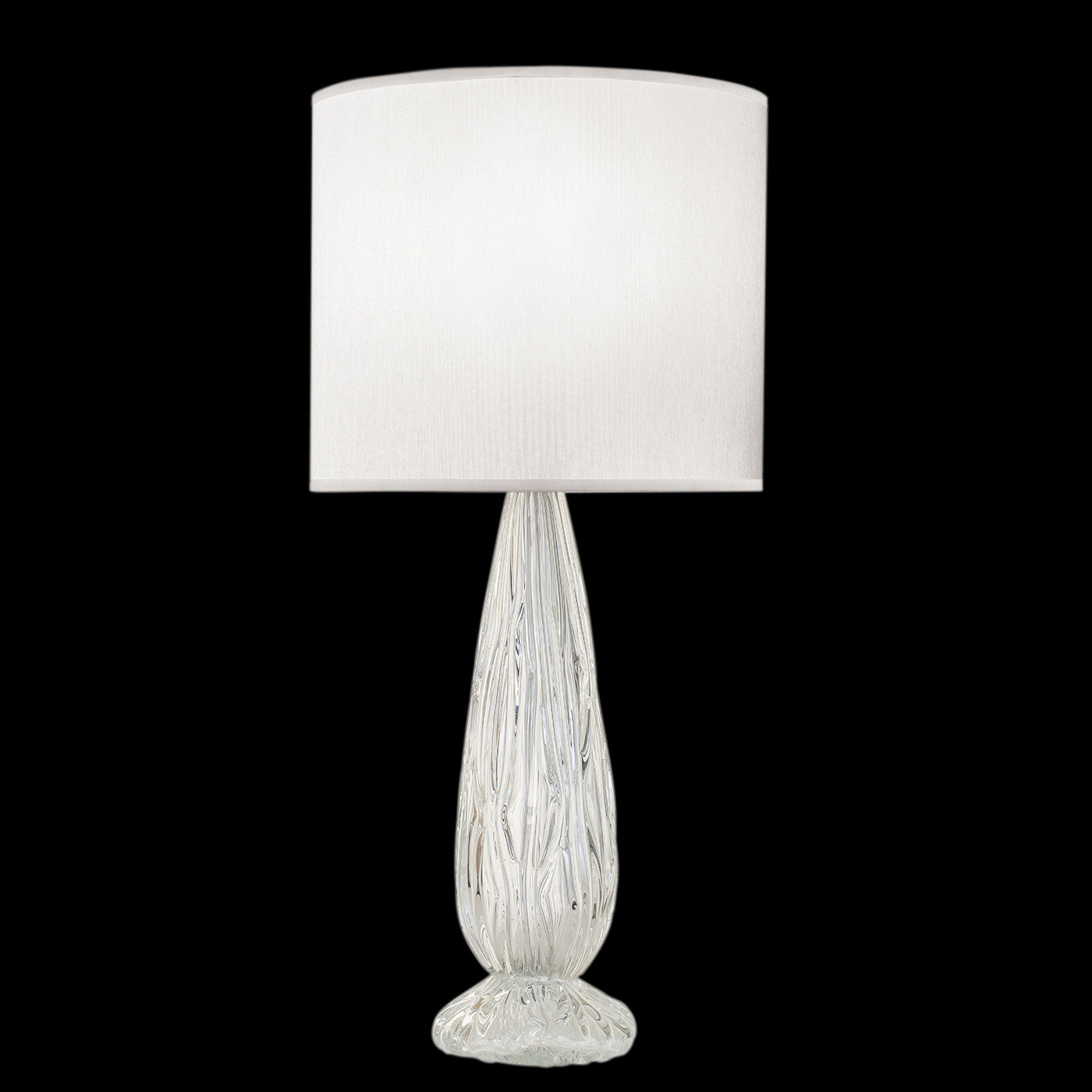 Fine Art Las Olas 30.5" Table Lamp Lamp Fine Art Handcrafted Lighting Silver with White Shade  