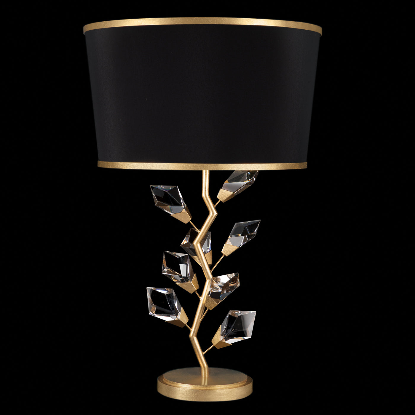 Fine Art Foret 30" Table Lamp Lamp Fine Art Handcrafted Lighting Gold with Black Shade  