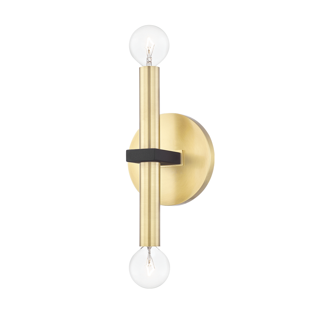 Hudson Valley Lighting Colette 2 Light Sconces H296102 Wall Sconces Mitzi Aged Brass/Black  