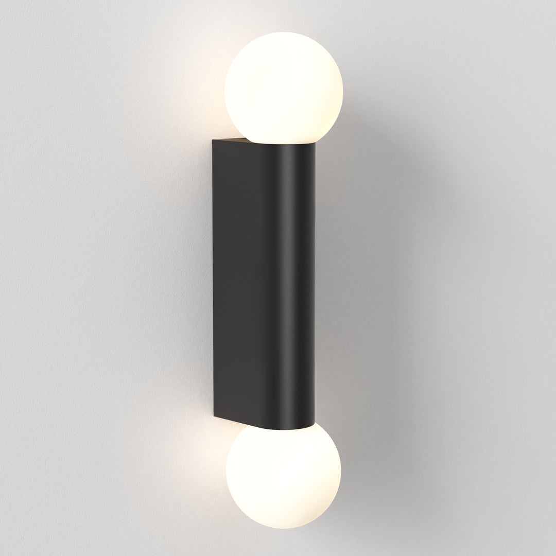 Astro Lighting Ortona Twin Wall Sconces Astro Lighting 4.25x4.33x15.16 Matt Black No, G9