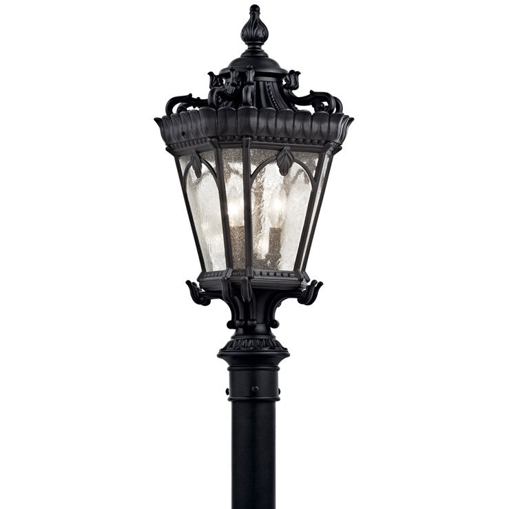 Kichler Tournai  Outdoor Post Lantern Outdoor l Post/Pier Mounts Kichler Textured Black 11.75x27 