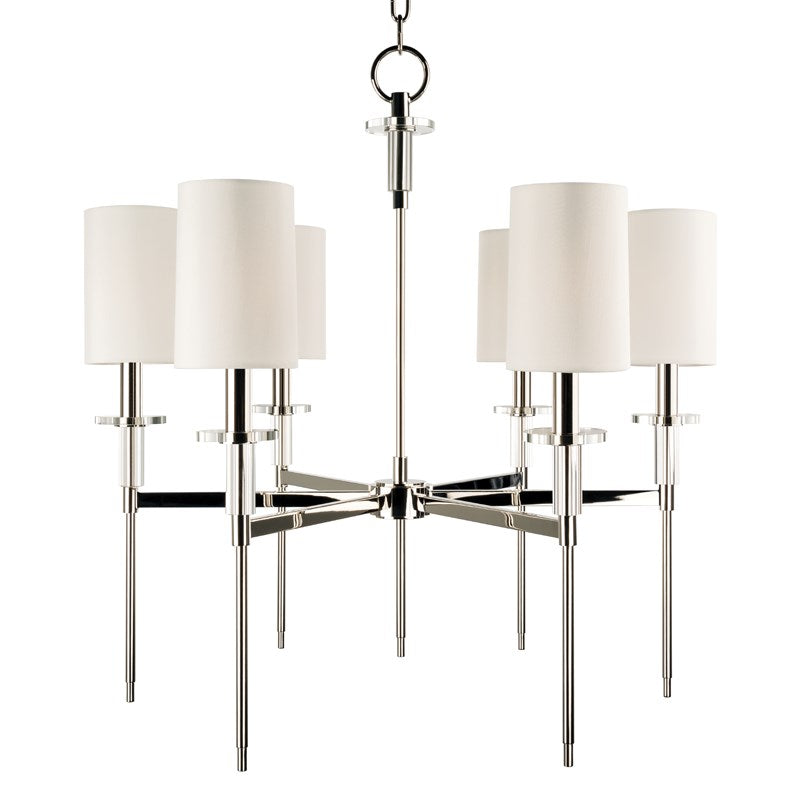 Amherst - 6 LIGHT CHANDELIER Chandeliers Hudson Valley Lighting Polished Nickel  