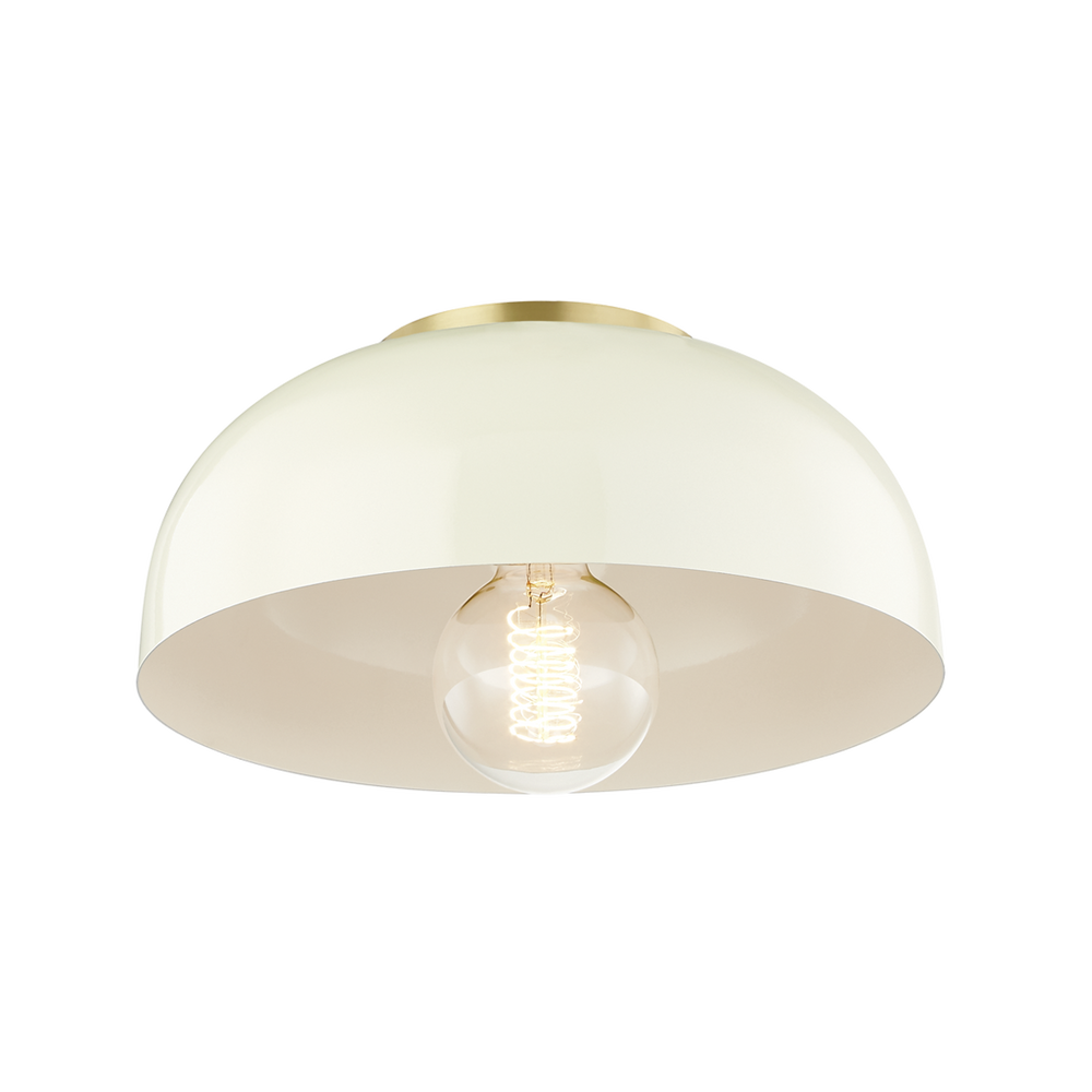 Hudson Valley Lighting Avery 1 Light Small Semi-Flush Mount H199501S Ceiling Flush Mounts Mitzi Aged Brass/Cream  