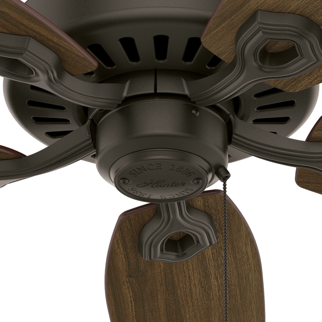 Hunter 52 inch Builder Ceiling Fan and Pull Chain Indoor Ceiling Fans Hunter New Bronze Brazilian Cherry / Harvest Mahogany