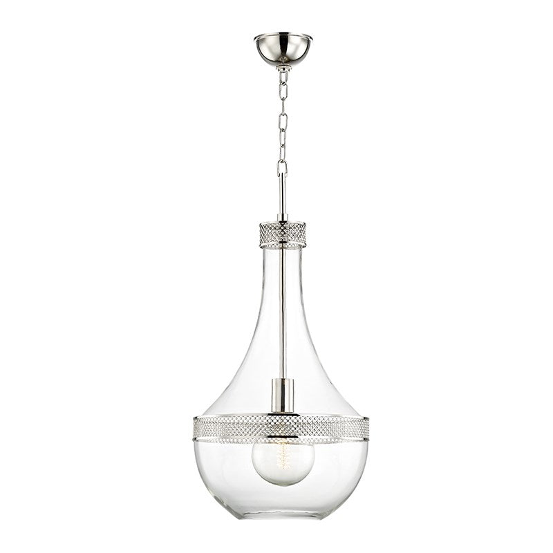 Hagen - 1 LIGHT LARGE PENDANT Pendants Hudson Valley Lighting Polished Nickel  