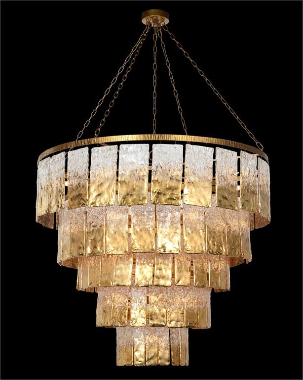 John Richard Twilight Slumped Glass Chandelier AJC-9102 Chandeliers John Richard   