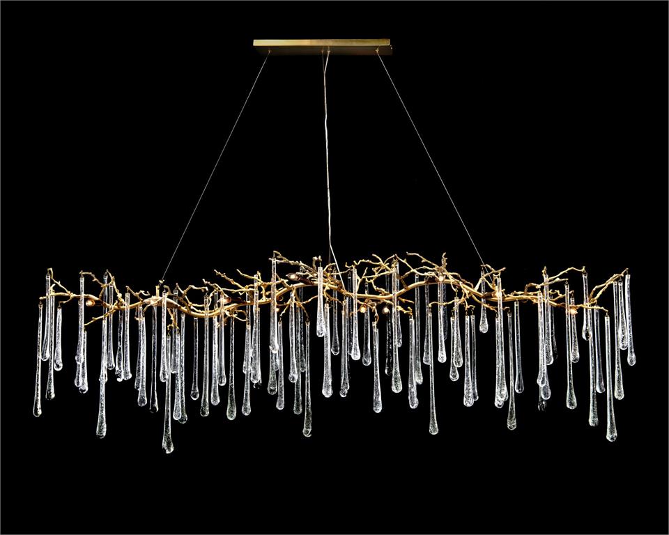 John Richard Glass Teardrop Horizontal Chandelier AJC-9105 Chandeliers John Richard   