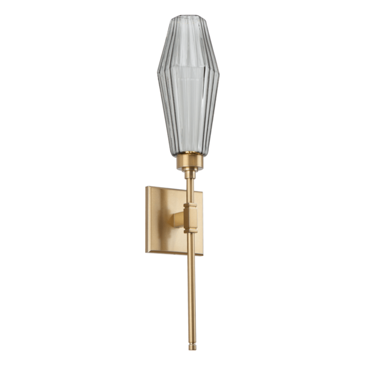 Hammerton Aalto ADA Belvedere Indoor Sconce Wall Sconces Hammerton Studio Metallic Beige Silver Optic Rib Blown Glass - Amber 2700