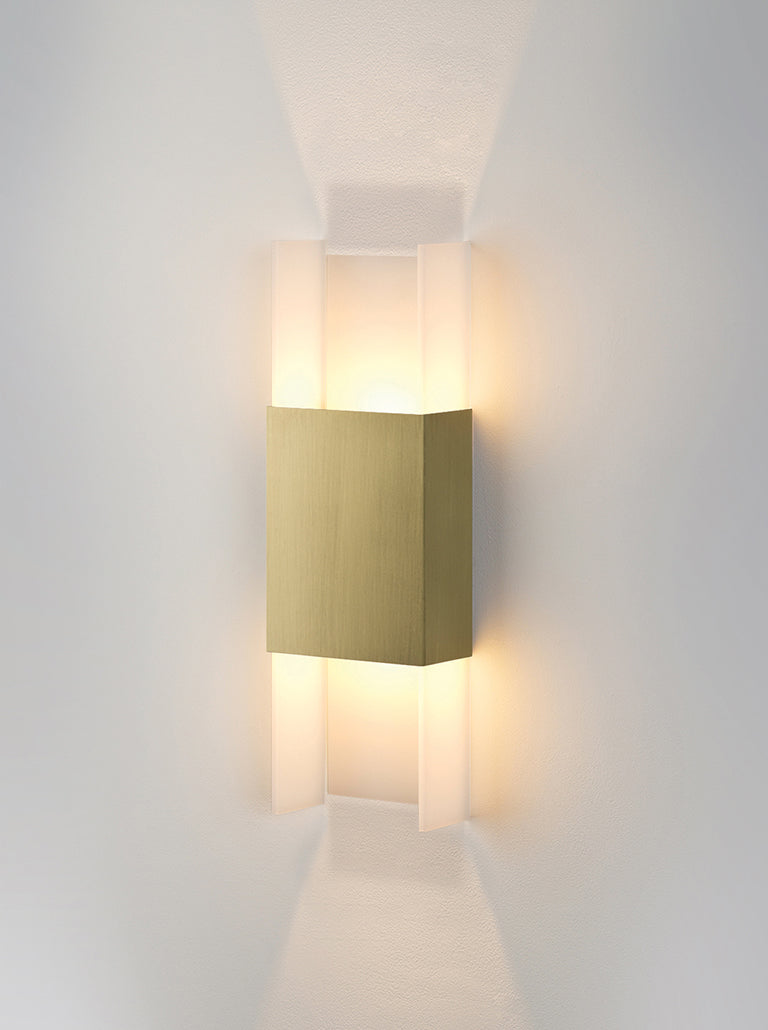 Cerno Ansa Wall Sconce l Open Box Wall Light Fixtures Overstock / Open Box Brushed Brass Frosted polymer Integrated LED, 2700K, P1 Driver