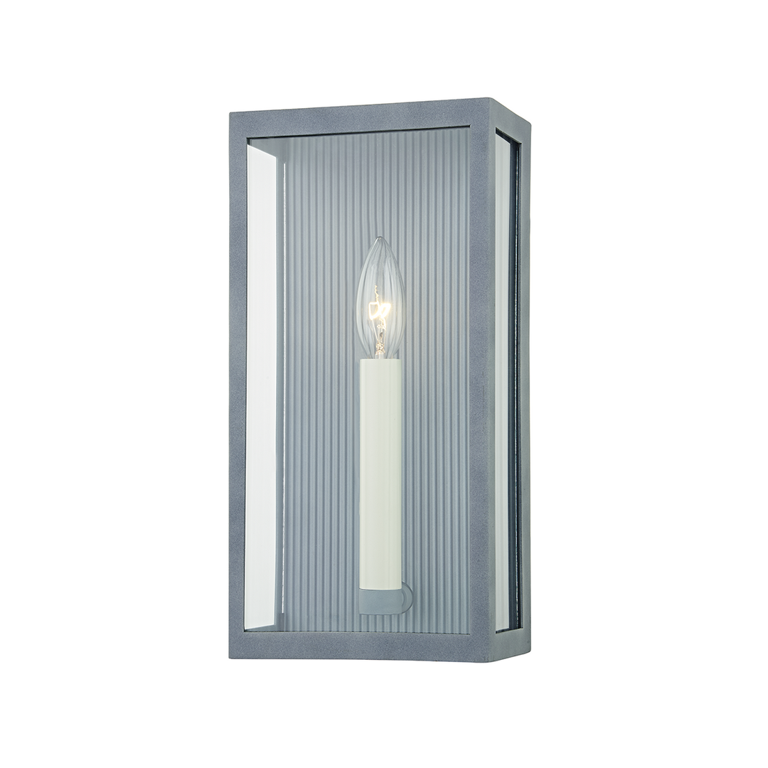 Troy VAIL 1 LIGHT EXTERIOR WALL SCONCE B1031 Wall Sconces Troy Lighting WEATHERED ZINC