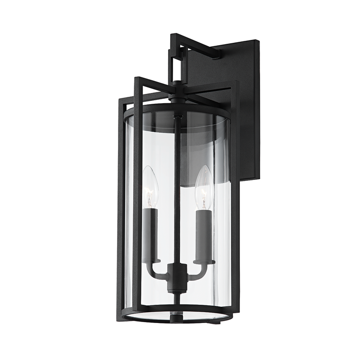 Troy Lighting PERCY 2 LIGHT MEDIUM EXTERIOR WALL SCONCE B1142 Wall Sconces Troy Lighting TEXTURE BLACK  