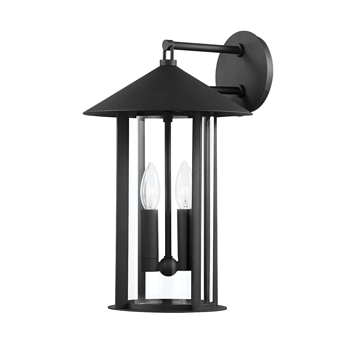 Troy LONG BEACH 2 LIGHT EXTERIOR WALL SCONCE B1952 Outdoor l Wall Troy Lighting TEXTURE BLACK  