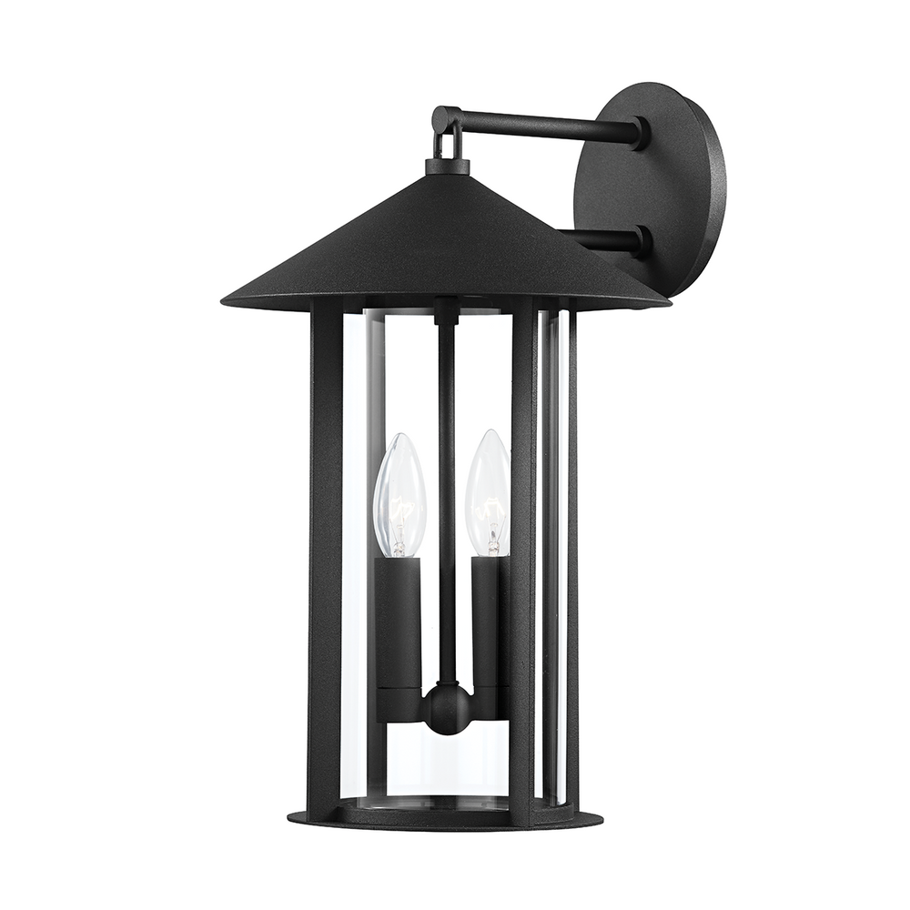 Troy LONG BEACH 2 LIGHT EXTERIOR WALL SCONCE B1952 Wall Sconces Troy Lighting TEXTURE BLACK  