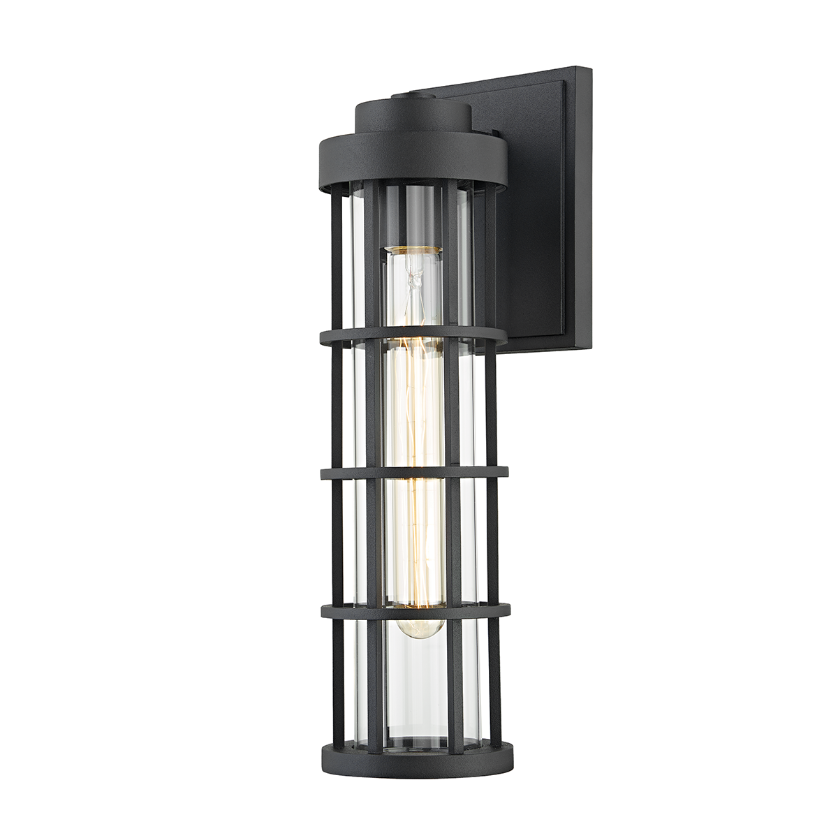 Troy MESA 1 LIGHT LARGE EXTERIOR WALL SCONCE B2042 Outdoor l Wall Troy Lighting TEXTURE BLACK  