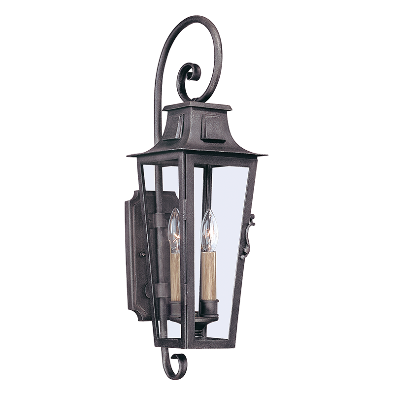 Troy Lighting PARISIAN SQUARE 2LT WALL LANTERN MEDIUM B2962 Wall Sconces Troy Lighting AGED PEWTER  