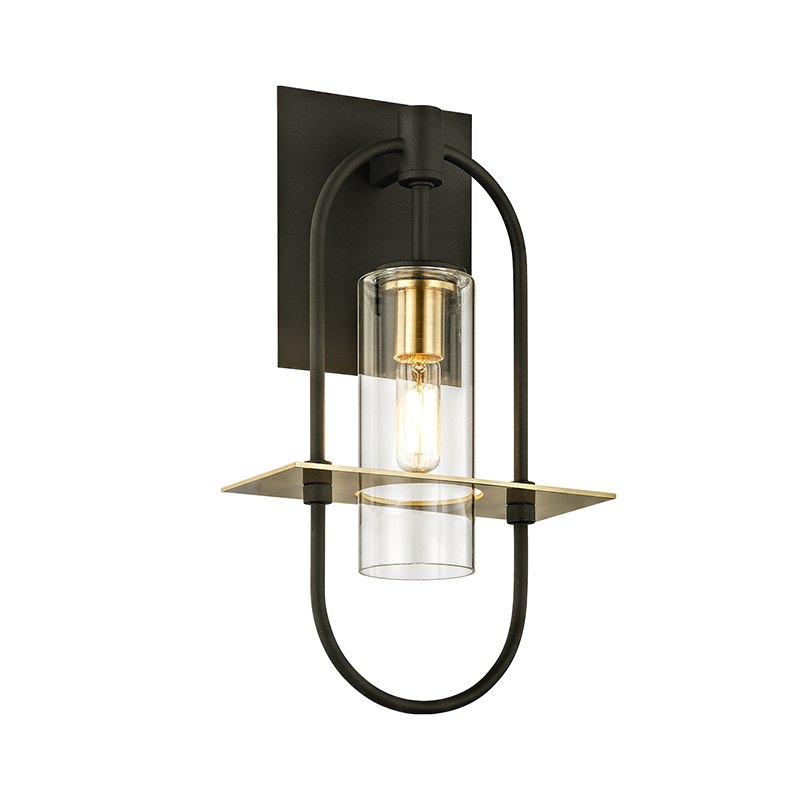 Troy Lighting SMYTH 1LT WALL B6391 Outdoor l Wall Troy Lighting DARK BRONZE AND BRUSHED BRASS  