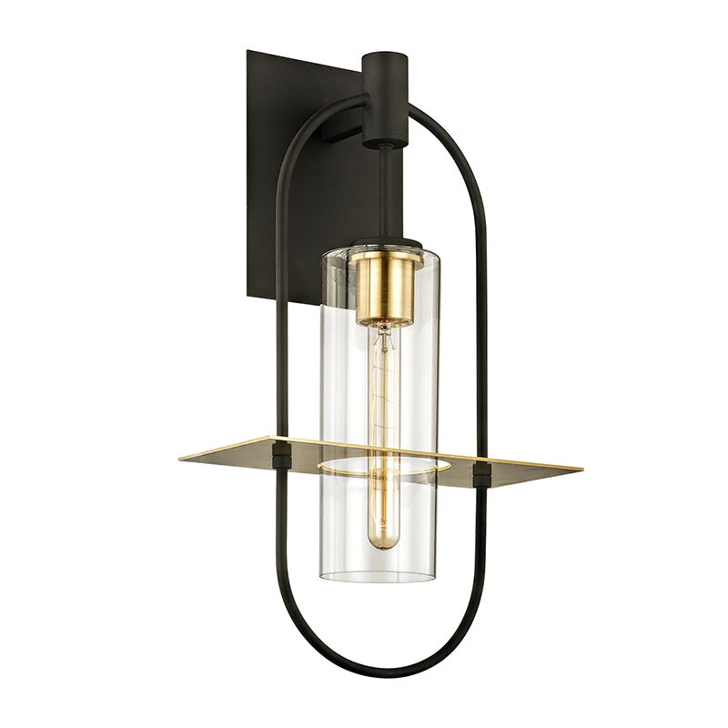 Troy Lighting SMYTH 1LT WALL B6393 Outdoor l Wall Troy Lighting DARK BRONZE AND BRUSHED BRASS  