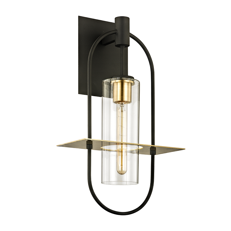 Troy Lighting SMYTH 1LT WALL B6393 Outdoor Wall Lights Troy Lighting DARK BRONZE AND BRUSHED BRASS  