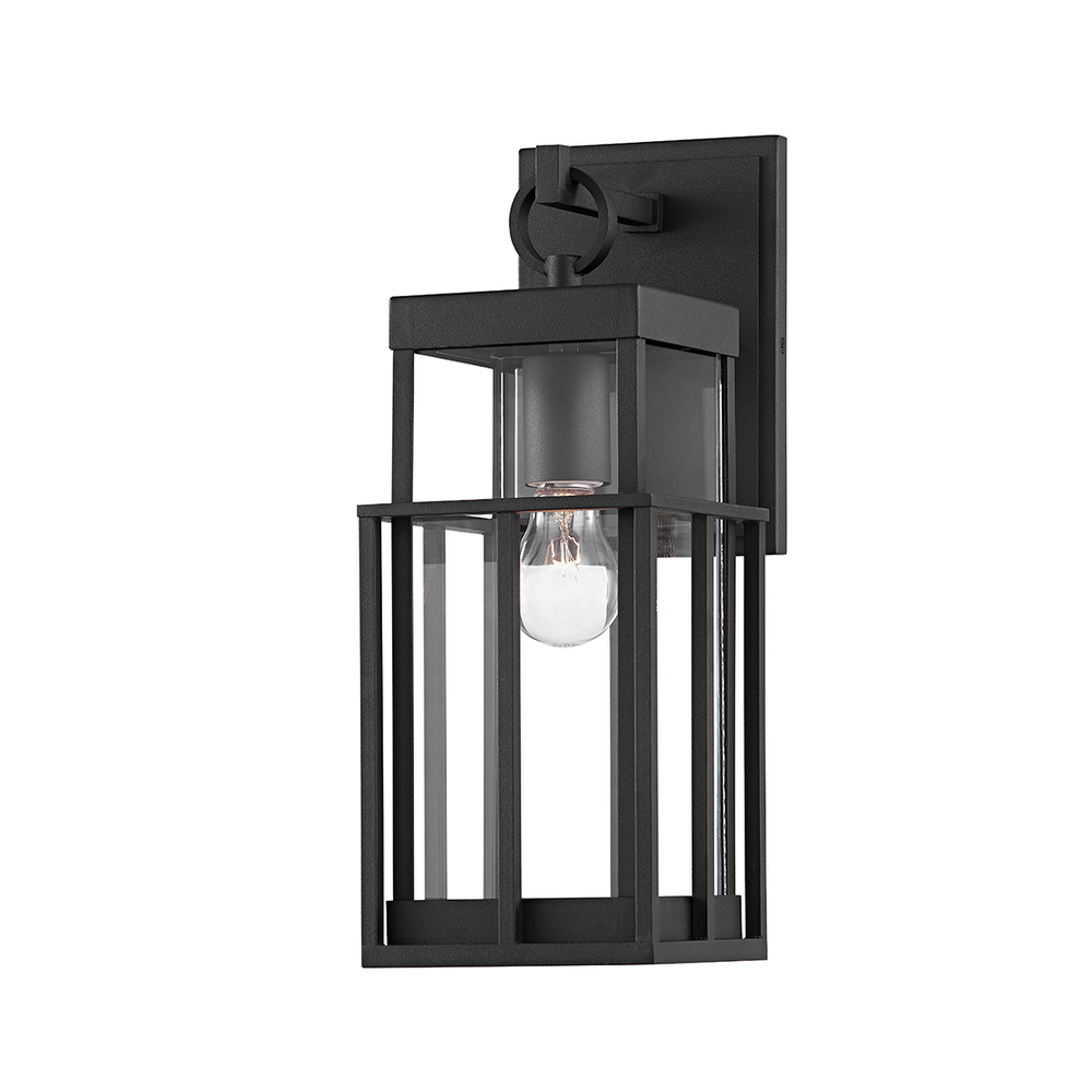 Troy LONGPORT 1 LIGHT SMALL EXTERIOR WALL SCONCE B6481 Wall Sconces Troy Lighting TEXTURE BLACK  