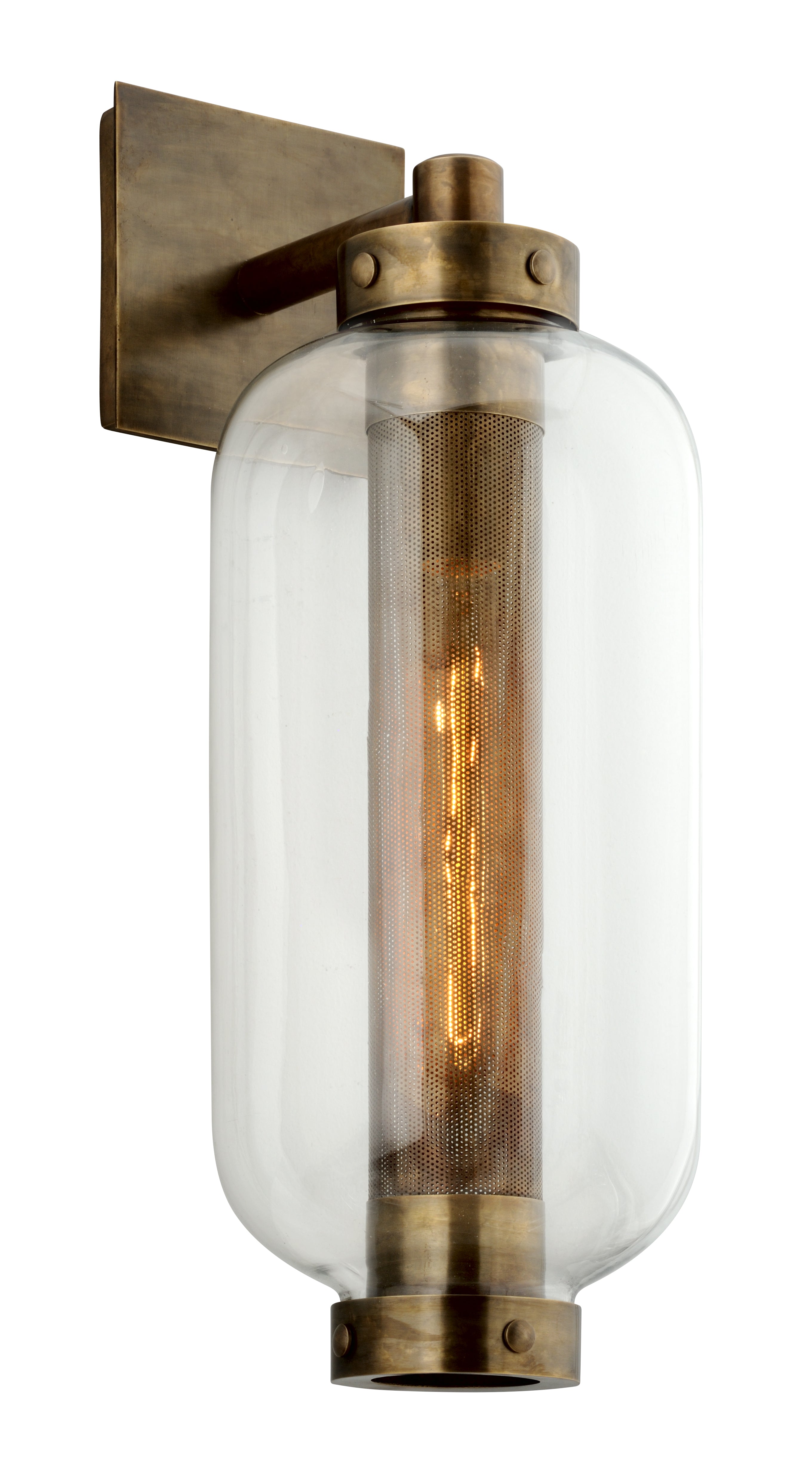 Troy Lighting ATWATER 1LT WALL B7032 Outdoor l Wall Troy Lighting VINTAGE BRASS  