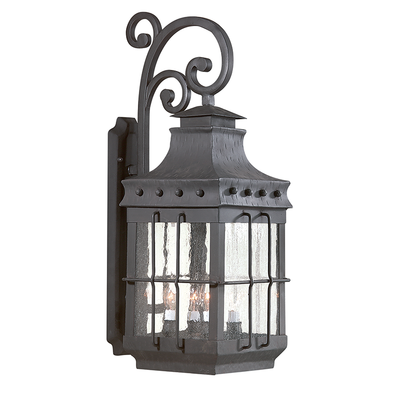 Troy Lighting DOVER 4LT WALL LANTERN LARGE BCD8974 Wall Sconces Troy Lighting NATURAL BRONZE  