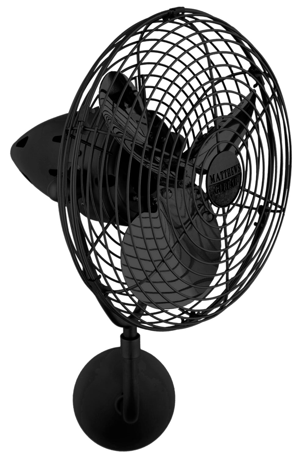 Matthews Fan Company Bruna Parede Wall Fan Wall Fans Matthews Fan Company 13" Matte Black Black