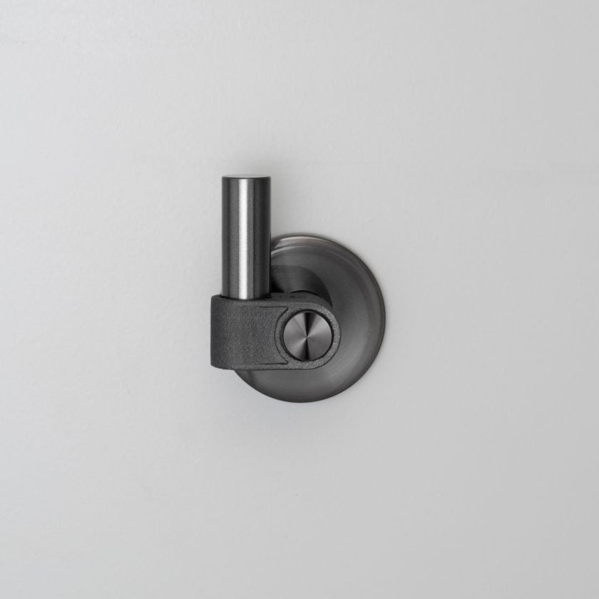 Buster + Punch Cast Hook | OS Cabinet Hardware Buster + Punch Gun Metal  