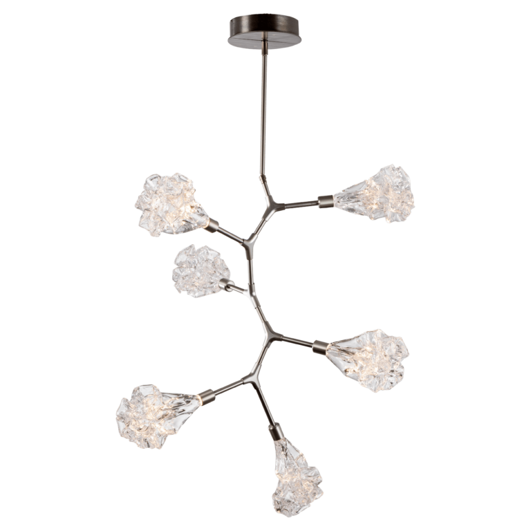 Hammerton Blossom Modern Vine - 6 pc Pendants Hammerton Studio Metallic Beige Silver Blossom Clear Blownglass 2700