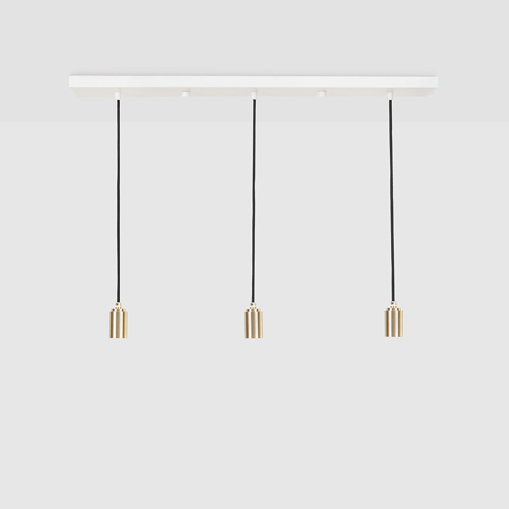 Tala Linear Triple Pendant with Brass Pendants LP-WHT-BP-01-US Mini-Pendants Tala Powder Coated Steel  