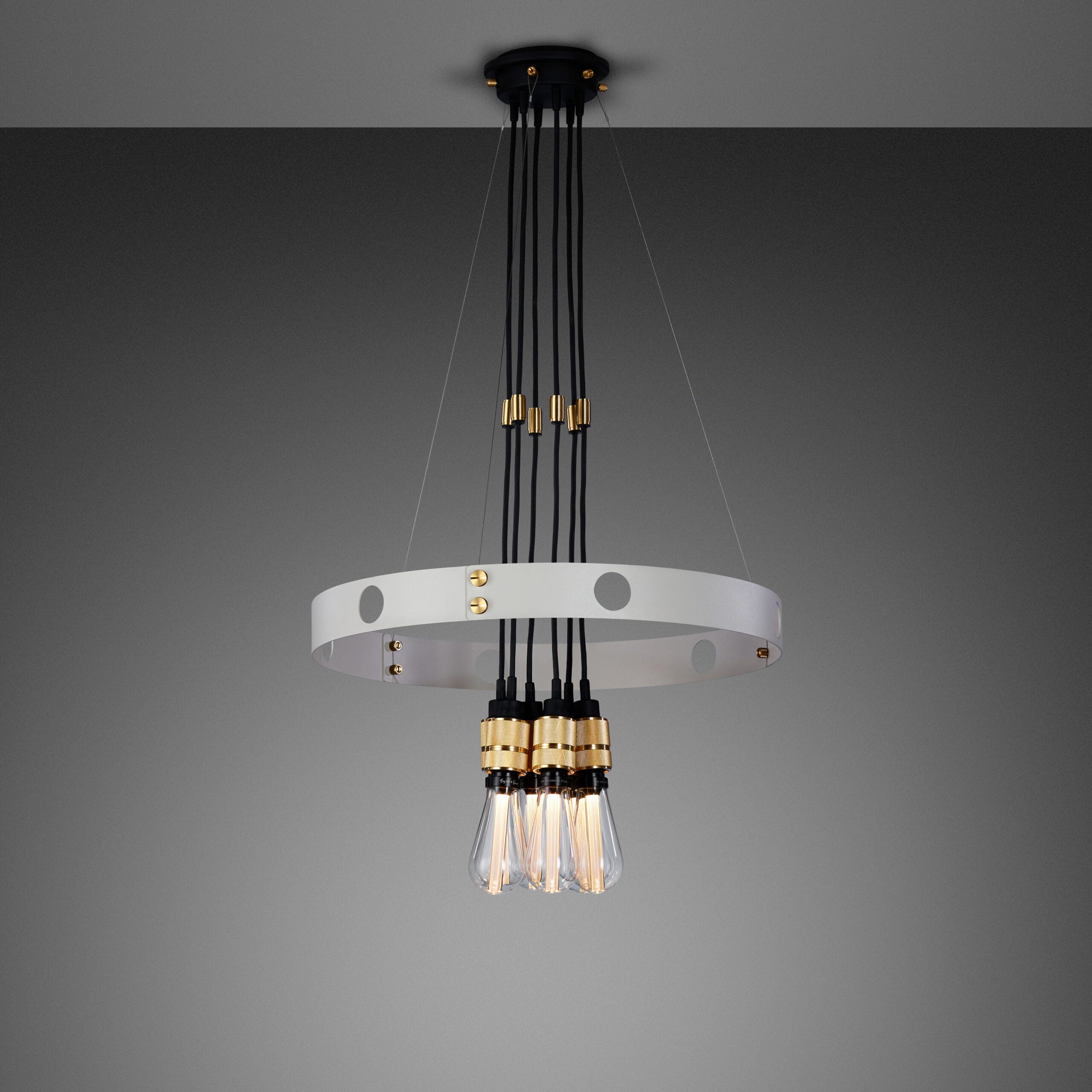 Buster + Punch Hero Light US-HE6 Chandelier Buster + Punch Stone / Brass 30" 