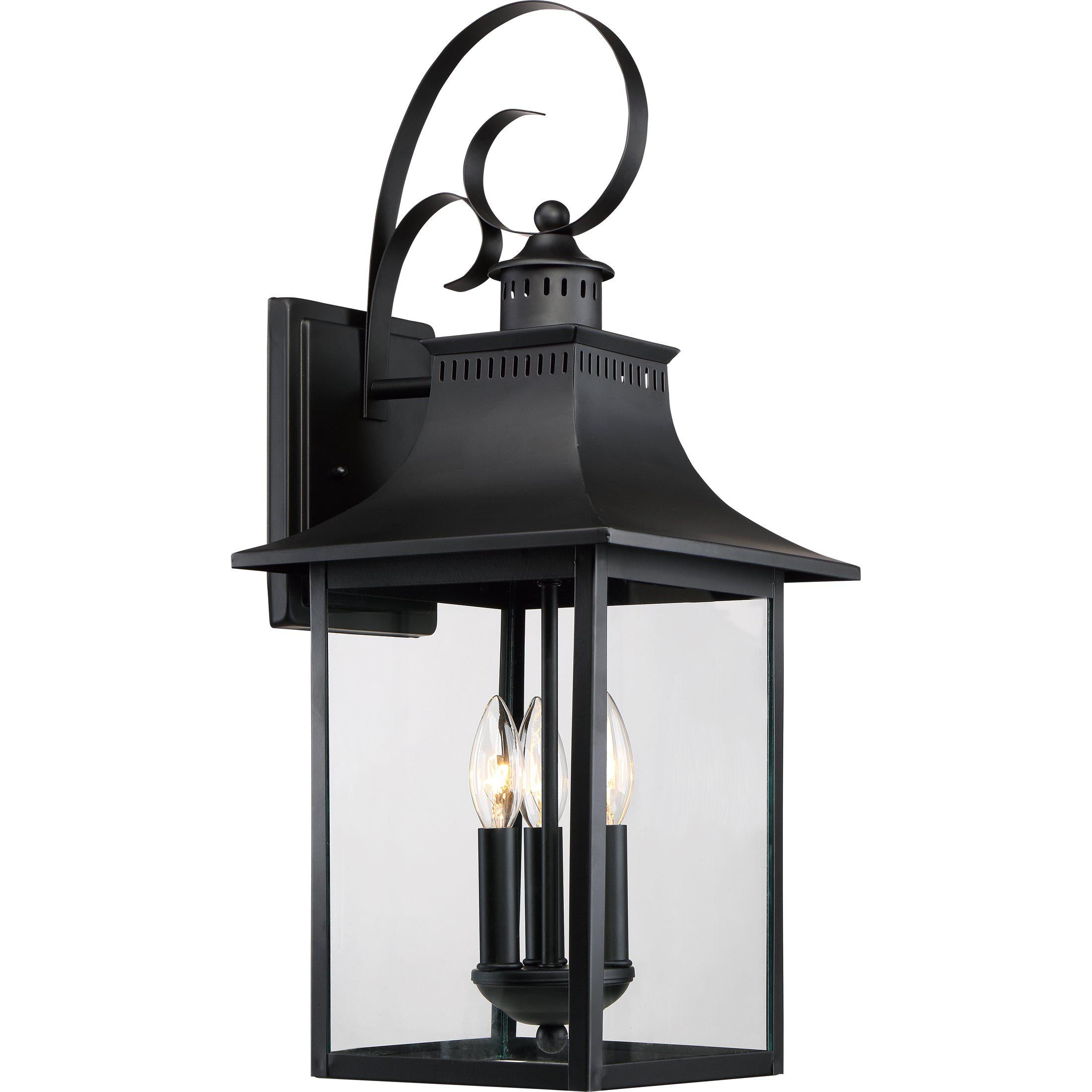 Quoizel  Chancellor Outdoor Lantern, Large Outdoor Light Fixture Quoizel Mystic Black  