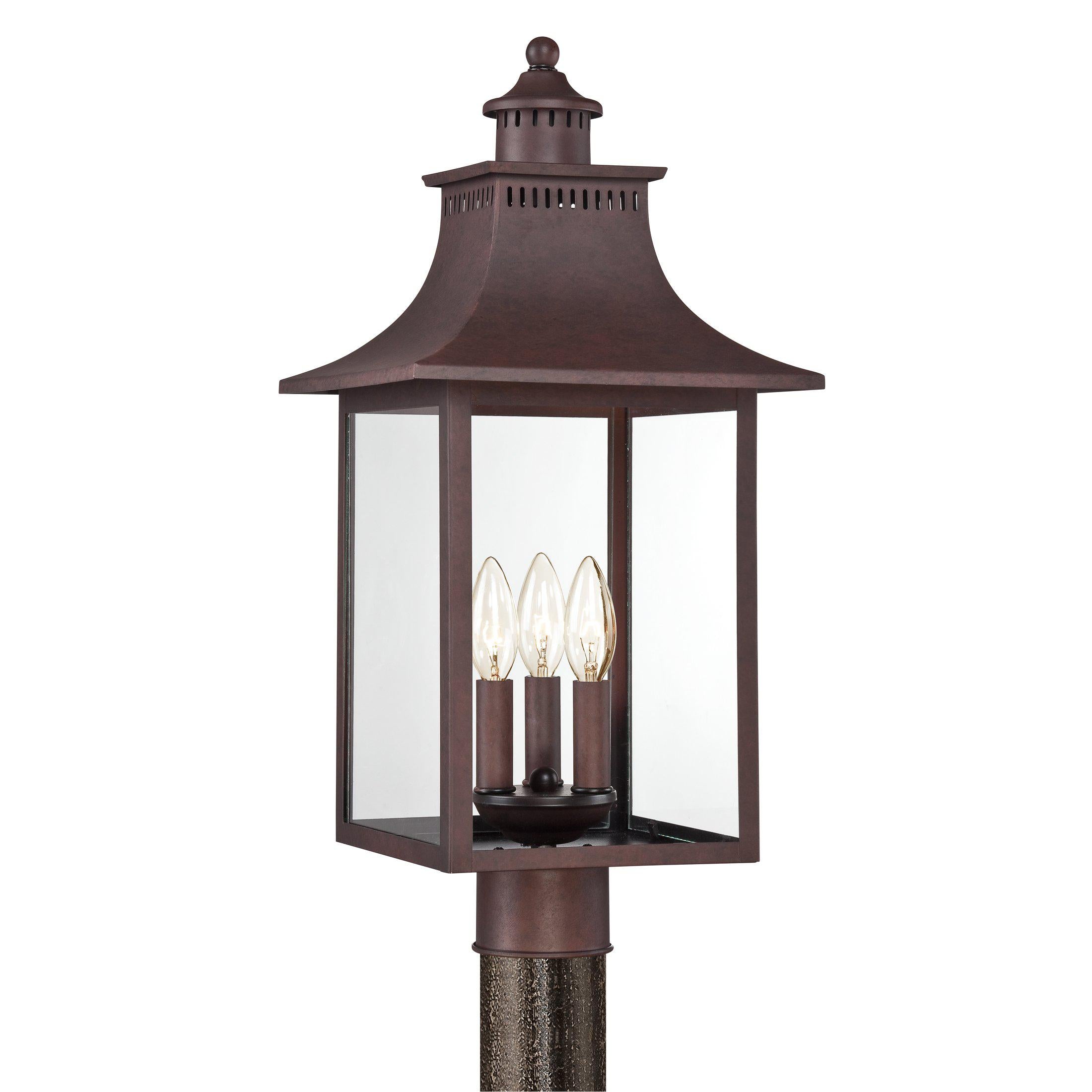Quoizel  Chancellor Outdoor Lantern, Post Outdoor Light Fixture Quoizel Copper Bronze  