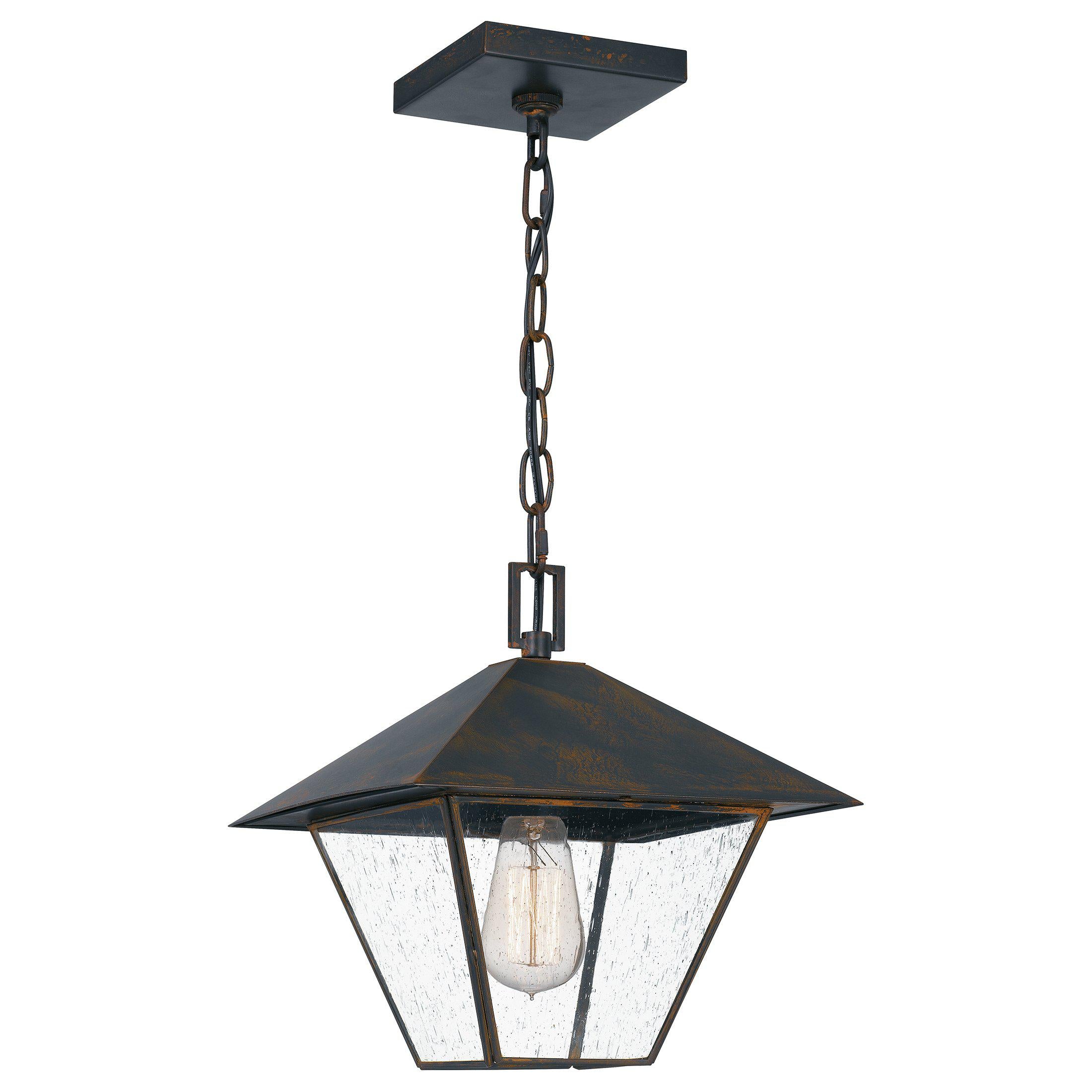 Quoizel  Corporal Outdoor Lantern, Hanging Outdoor Light Fixture l Hanging Quoizel Industrial Bronze  