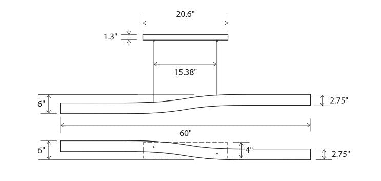 Cerno Camur Linear Pendant Pendants Cerno   