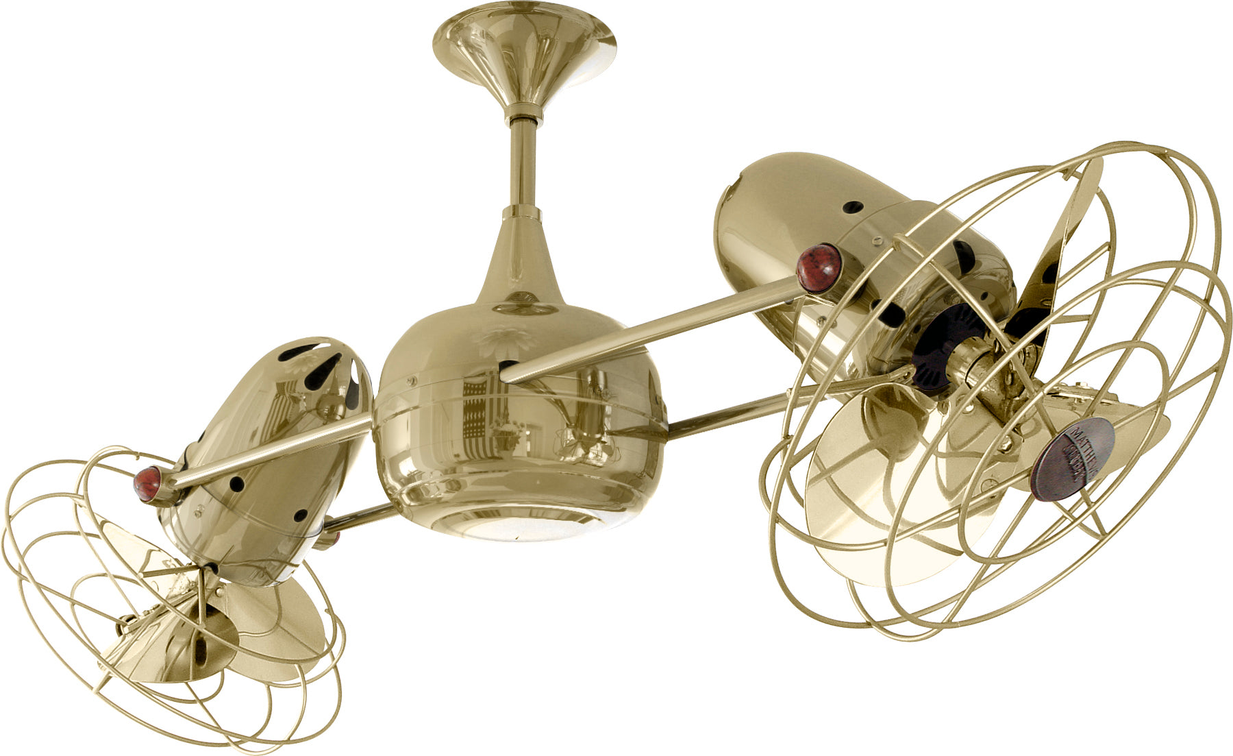 Matthews Fan Company Duplo Dinamico Rotational Fan Ceiling Fan Matthews Fan Company 39" Polished Brass Polished Brass