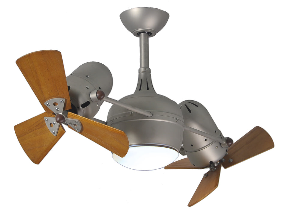 Matthews Fan Company Dagny Rotational Fan with Light Indoor Ceiling Fans Matthews Fan Company 38" Brushed Nickel Mahogany Tone