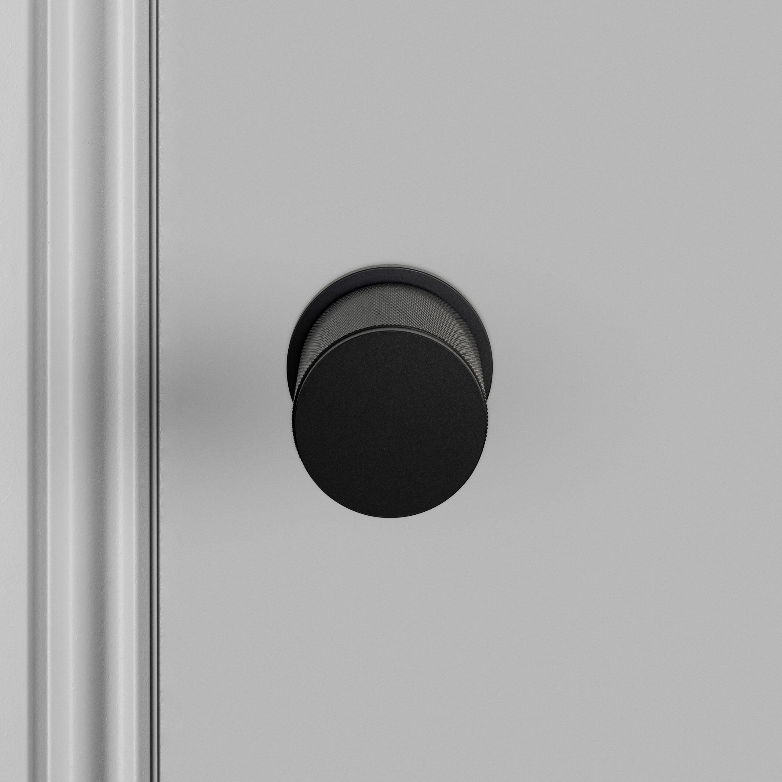 Buster + Punch Door Knob Single Sided, Cross Design, FIXED TYPE Hardware Buster + Punch Black  