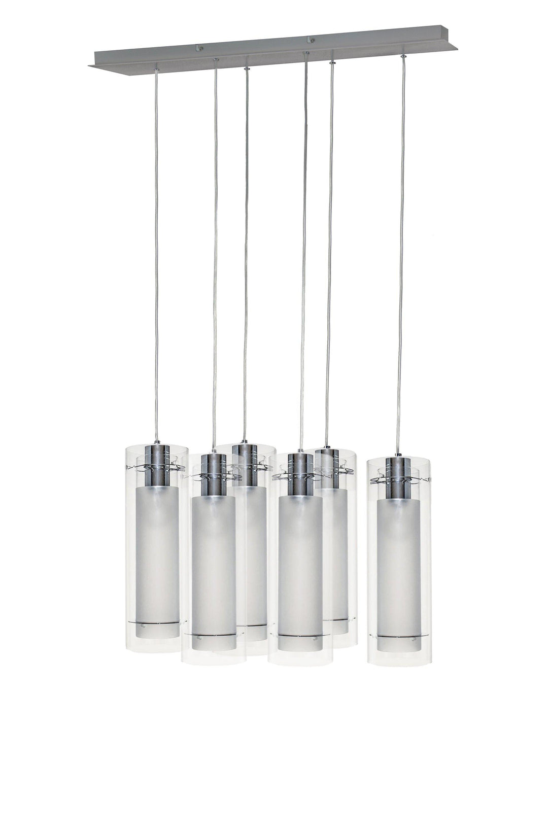 ET2 Frost 6 Light Pendant E22002 Linear Chandeliers ET2 Polished Chrome  