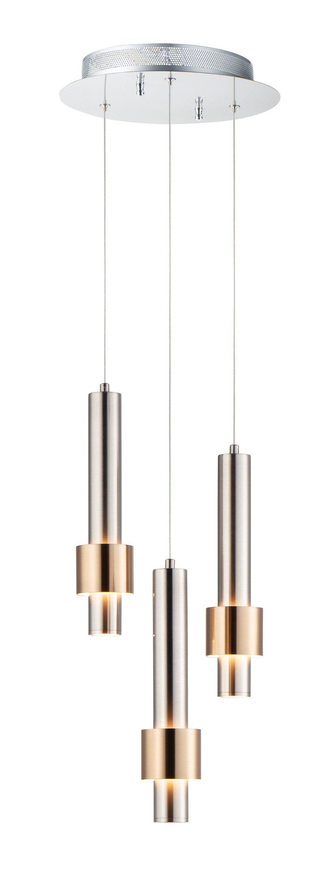 ET2 Reveal 3 Light LED Pendant E24753 Pendants ET2 Satin Nickel / Satin Brass  