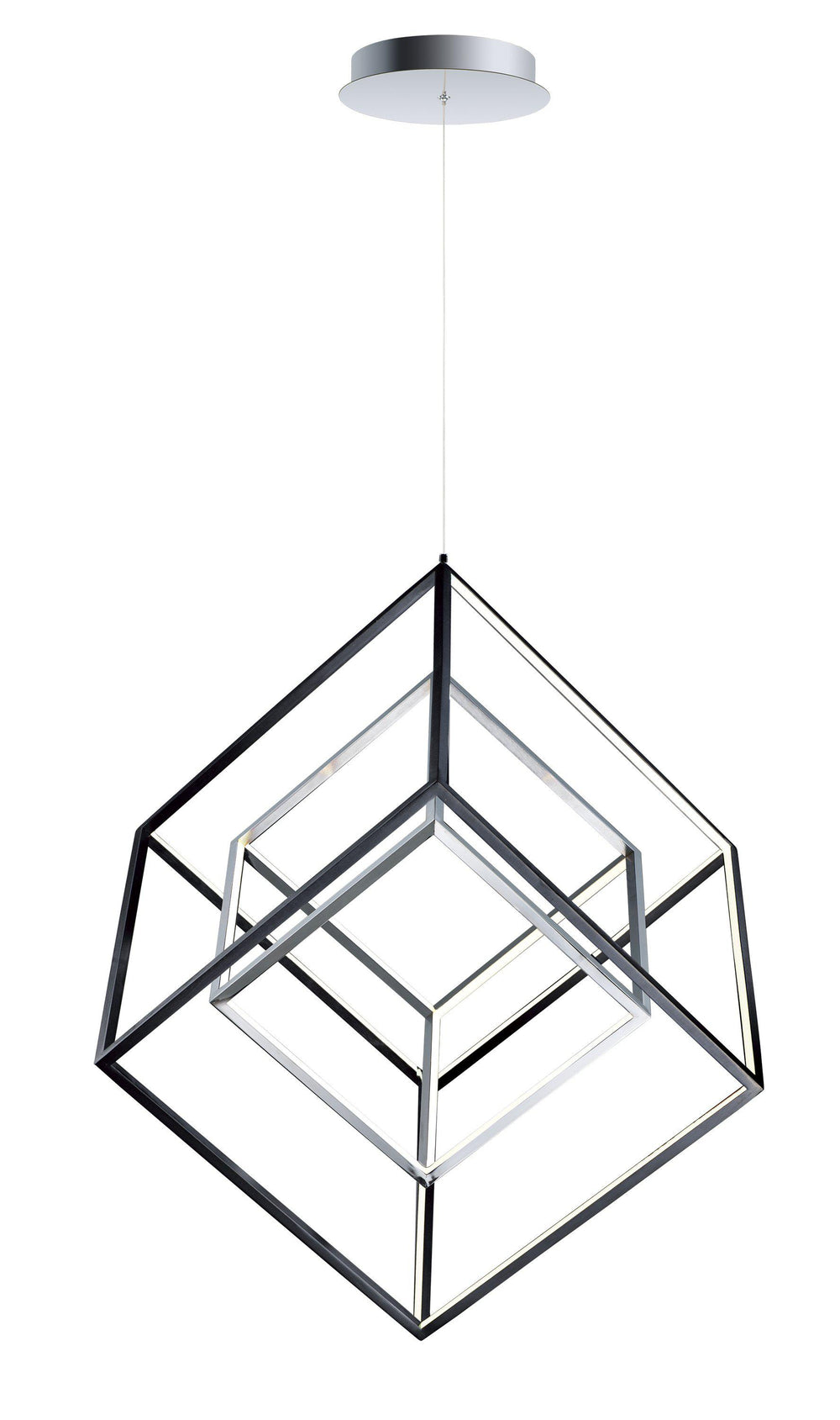 ET2 4 Square 2 Light LED Pendant E30586 Pendants ET2 Black / Polished Chrome  