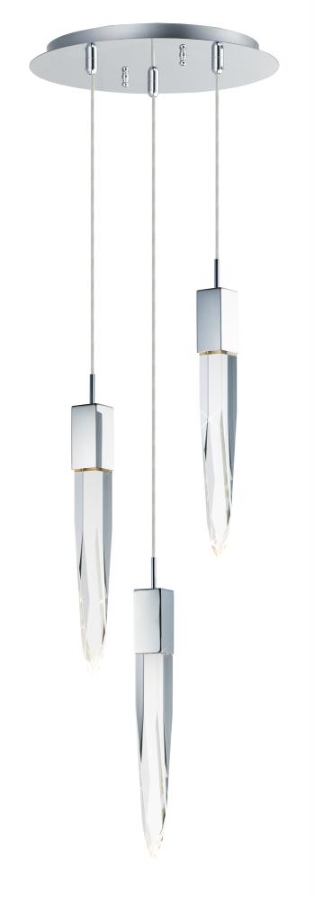 ET2 Quartz 3 Light LED Pendant E31243 Pendants ET2 Chrome  