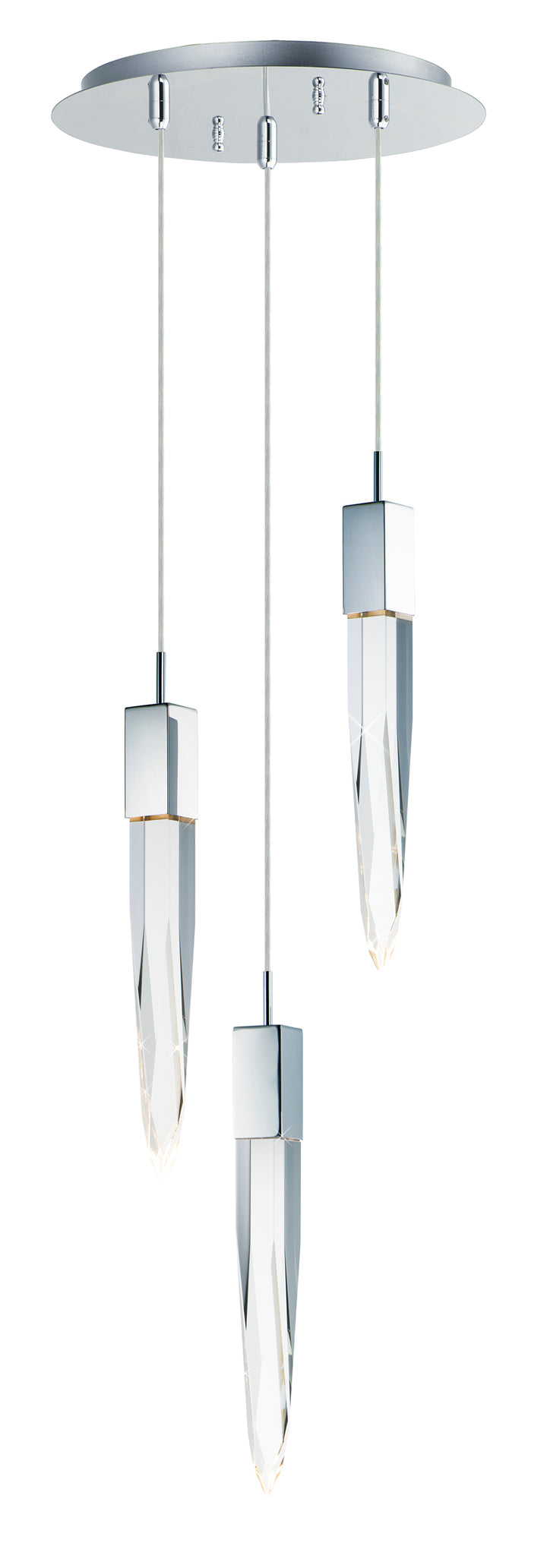 ET2 Quartz 3 Light LED Pendant E31243 Pendants ET2 Polished Chrome  