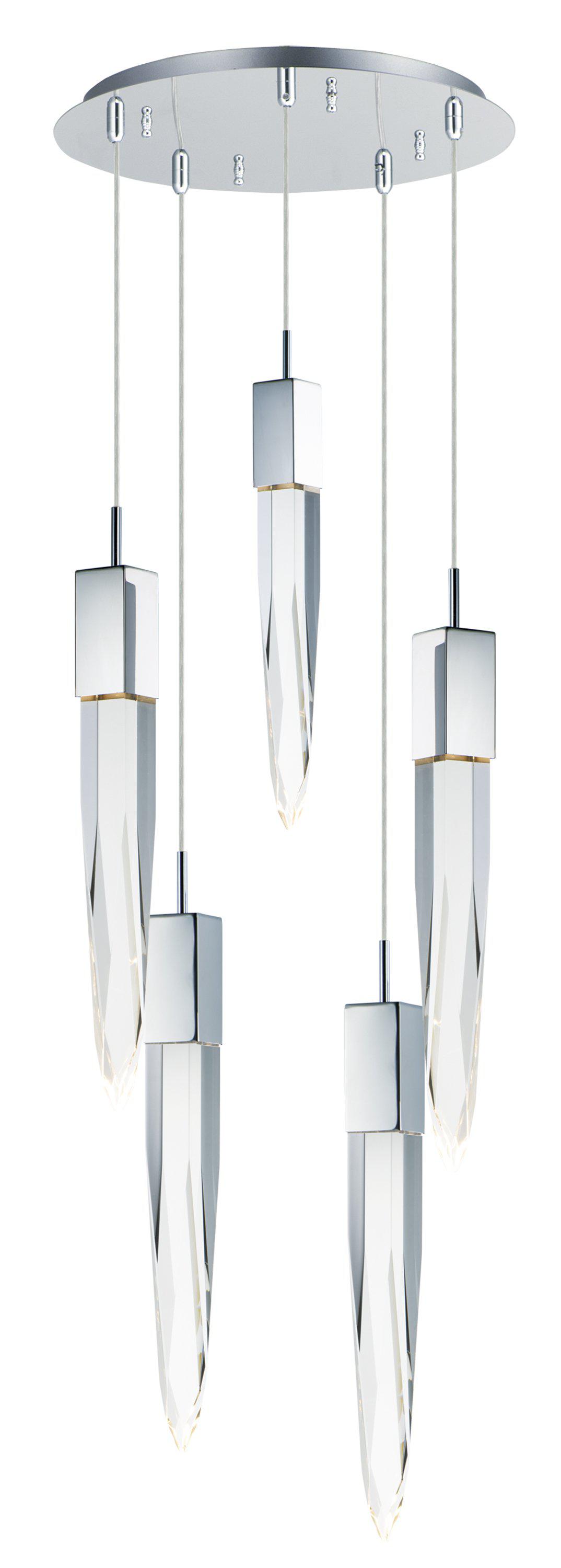 ET2 Quartz 5 Light LED Pendant E31244 Chandeliers ET2 Polished Chrome  