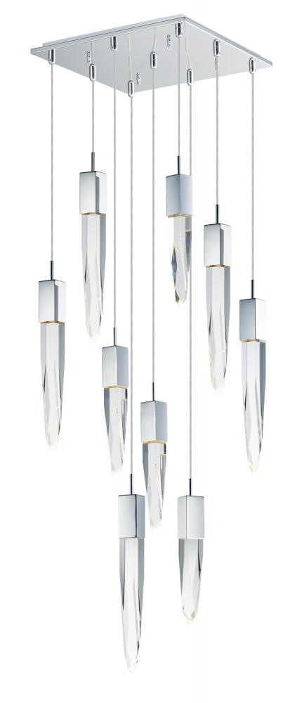 ET2 Quartz 9 Light LED Pendant E31246 Pendants ET2 Chrome  