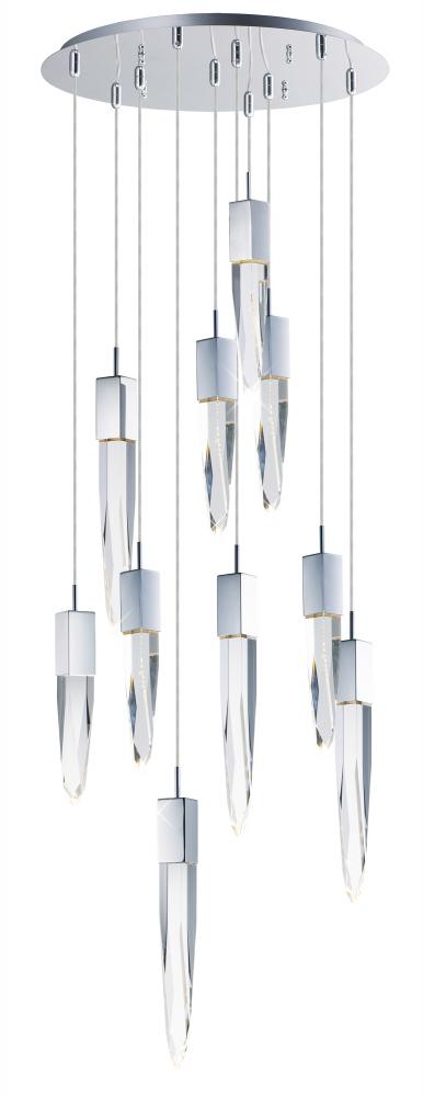 ET2 Quartz 10 Light LED Pendant E31247 Pendants ET2 Chrome  