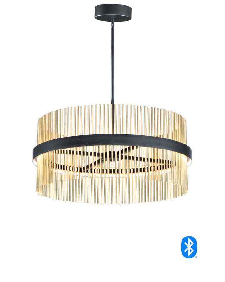 ET2 Chimes-Single Pendant 34207 Pendants ET2 Black|Brass  