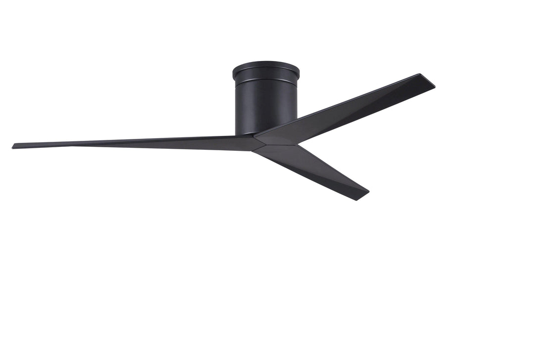 Matthews Fan Company Eliza-H Three Blade Flush Mount EKH Ceiling Hugger Fans Matthews Fan Company Matte Black Matte Black 