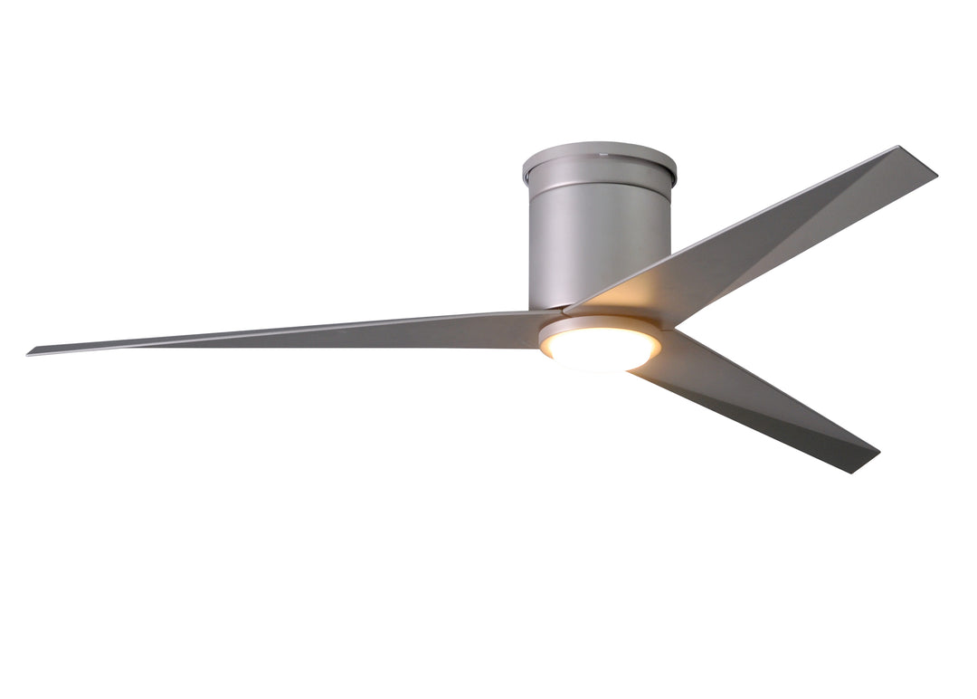 Matthews Fan Company Eliza-HLK Three Blade Flush Mount with Light Kit EKHLK Indoor Ceiling Fans Matthews Fan Company Brushed Nickel Brushed Nickel 