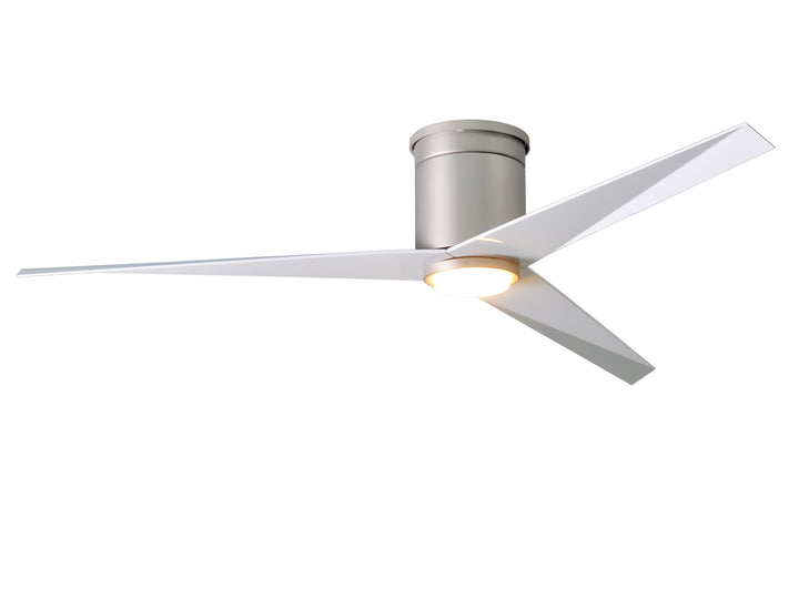 Matthews Fan Company Eliza-HLK Three Blade Flush Mount with Light Kit EKHLK Indoor Ceiling Fans Matthews Fan Company Brushed Nickel Gloss White 