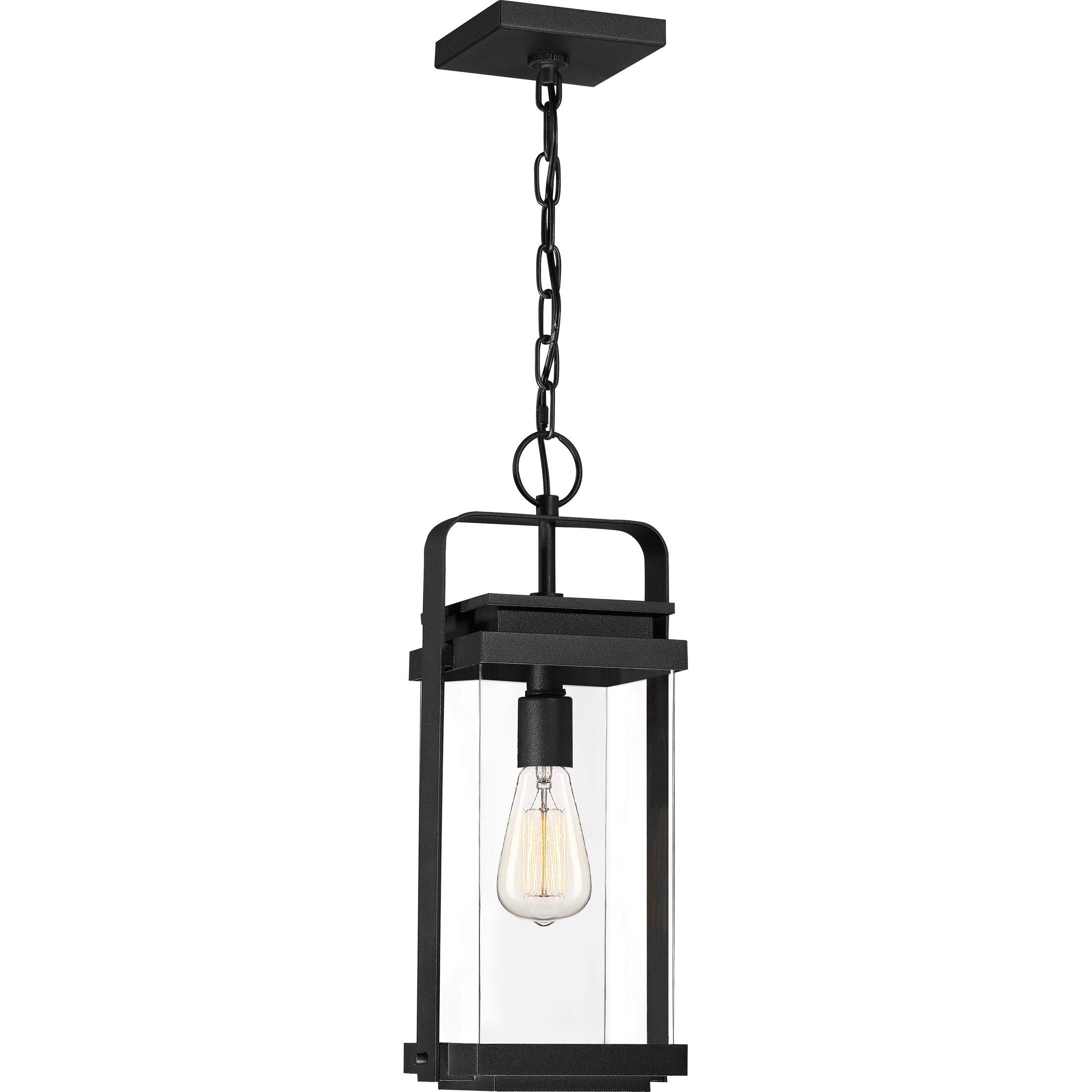 Quoizel  Exhibit Outdoor Lantern, Hanging Outdoor Light Fixture l Hanging Quoizel Earth Black  
